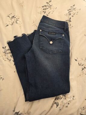 Hudson Jeans Women's Dark Blue Skinny with Frayed Hem